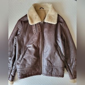 Danier leather fur lined bomber jacket